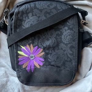 Haiku Cross Body Purse Floral Black and Green NEW